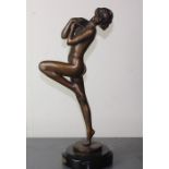 **WITHDRAWN**An art Nouveau Lorenzl bronze figure of a dancing lady