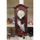 A 1970's Westminster chime mahogany wall clock