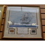 A limited edition framed and signed print from the original painting by Stephen Arch, 1001/1805, HMS