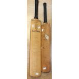 Two cricket bats, England v New Zealand 1980's and South Africa 1965