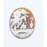 **AWAY RETURN TO THE HEDGEHOG MF 30:10:19** An Italian 19th Century shell cameo depicting lovers