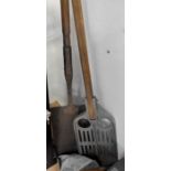 **AWAY** Two wooden handled metal bread paddles