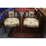 A Pair of early Victorian mahogany library tub chairs, circa 1860 (2)