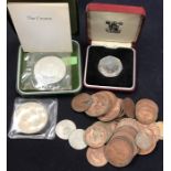 Uk Coin collection, includes 1972 Silver Proof Crown in Original Case, 1973 50 pence Proof in