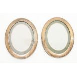 A pair of silver oval photograph frames, replaced backs,  approx 18cm x 24cm, Birmingham 1921