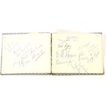 An autograph book containing various music/film/TV autographs, circa 1960s, including Diana Dors,