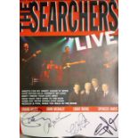 Pop posters including; The Shadows 1990 promo, Troggs P.J Proby, Searchers live x 2 autographed,