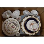 A Royal Crown Derby Posies cabinet china selection, Wedgwood china selection along with Mintons