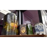 Early 20th Century tea tins, water jug and lacquered jar