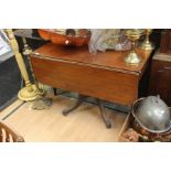 ***40/60*** Late 19th Century mahogany Pembroke style dining table with drawer to one side and two
