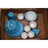 A set of Gaydon melamex 1960's picnic/caravan ware, deep turquoise (23)