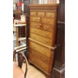 Early 20th Century tallboy/chest on chest with brush shelf