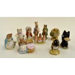Group of ten Beswick and Royal Albert Beatrix Potter statues including Duchess with pie
