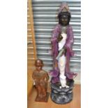 Statue of Hindu goddess , approx 100cms Brass figure: companion set minus equipment. Dutch Boy.