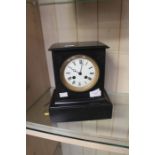 A Victorian slate 8 day striking mantel clock