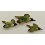 Beswick Green Woodpecker wall plaques; numbers 1344-1, 1344-2, 1344-3 (3) Minor paint chip on beak