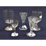 **AWAY** A group of late 19th Century and early 20th Century wine and liqueur glasses