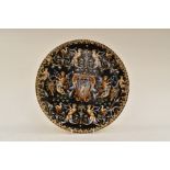 **AWAY** A French plate, depicting cherubs, scroll decoration, chips in two places