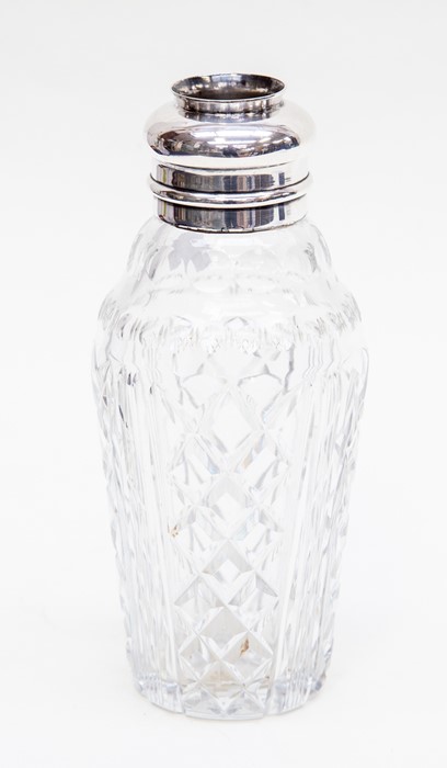 An Aspey & Co London cut glass cocktail shaker A/F