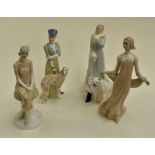 Four Doulton Reflection figures