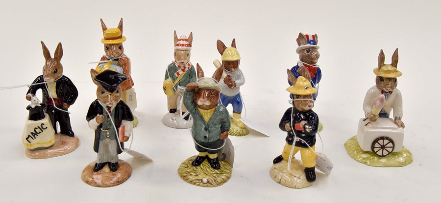 Nine Bunnykins figures to include; Fireman, Magician, Uncle Sam, Ice-cream Seller etc (9) - Image 2 of 2