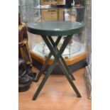 **AWAY** Small green metal accas table