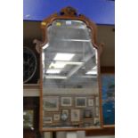 **AWAY** Victorian style walnut burr wall mirror.