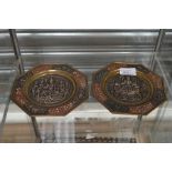 **REOFFER IN A&C NOV £20-£40** Two Indian octagonal plaques, with filled silver deities to the