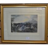 John S Perry, 1790 - 1820 circa, view in Wales, watercolour 21 x 31 cms approx, signed lower