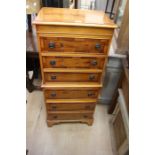 A small  20th Century mahogany chest on chest.