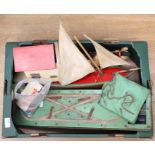 Star yacht, Chiltern horse, wooden Noah's Ark, Triang railway, Triang easel