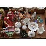 One box of assorted ceramics to include; four Royal Doulton figures; Alexandra; Ann; Buttercup and