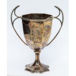 A 1930's silver golf trophy, Sheffield 1928/9 maker probably Stevenson & Law, presentation