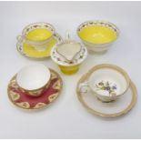 A small collection of ceramics to include; Shelley painted cup and saucer, yellow ground A8901/3,