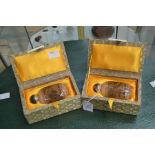 **REOFFER IN A&C NOV £30-£40** A pair of Chinese snuff bottles, boxed, intricately depicting town