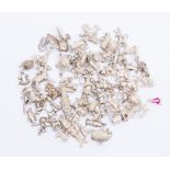 A quantity of assorted animal themed silver charms, 185 grams approx
