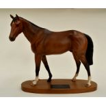 Beswick Connoisseur Troy Race Horse, on plinth