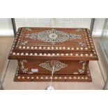 Early 19th Century rosewood casket box with inlaid ivorine marquetry detail (31 cms wide and 12 cms