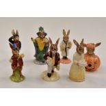 Bunnykins, Royal Doulton, boxed; Bathtime, 60th Anniversary, Fisherman, Bunnykins, Rise and Shine,