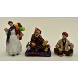 Three Royal Doulton figures to include; Omar Khayyam the potter and Biddy Penny Farthing