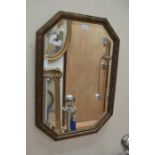 A collection of three mirrors including bevelled edge Edwardian style mirror with satin wood