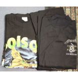 Two Poison t-shirts, light and sound crew stadium tour Summer 1992; Metallica sweatshirt Don't Tread
