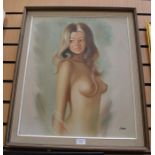 *** COLLECTED 22/10/19 BJ ***An oil on canvas, 1960/70's painting of a nude female by Lorenz