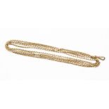 **REOFFER IN A&C NOV £200-£250** A 9ct gold guard chain, swivel clasp, length approx 60'',  total