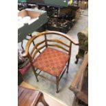 ***AWAY*** An Oak corner chair with cushioned seat.