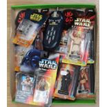 Star Wars: A collection of eight unopened Episode 1 Commtalk figures, plus one Power of the Force