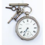 **REOFFER IN A&C NOV £30-£40** A  Waltham silver pocket watch open face, numerals and subsidiary