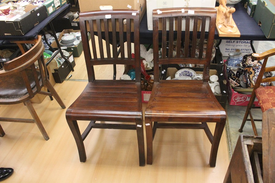 ***AWAY*** Two 20th century dining chairs.