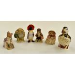 Collection of Beatrix Potter characters, Royal Crown Derby silver paperweight and Carlton Ware