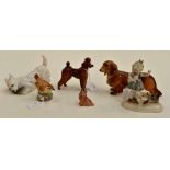 Assorted Continental and British ceramics including; Royal Worcester Wren and Bavarian Dachshund A/F